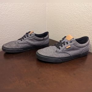 Vans Gray Canvas Athletic Shoes with Black Soles